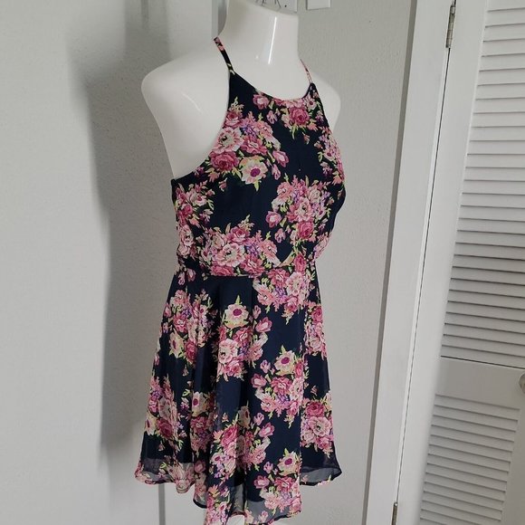BaileyBlue Cute Sleeveless Dress ~ Sz XL ~ Blue & Pink ~ Floral - Picture 2 of 7